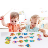 Jeu 3 en 1 en bois: Pèche, Enfilage, Puzzle